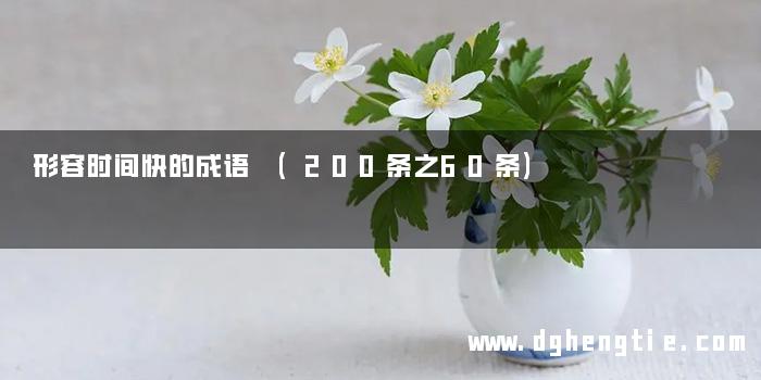 形容时间快的成语 (200条之60条)